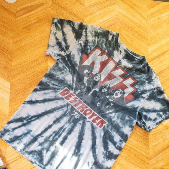 Liquid Blue Other - Liquid Blue Adult 2Xl T-Shirt Kiss Single Stitch Destroyer 76 Tiedye Concert